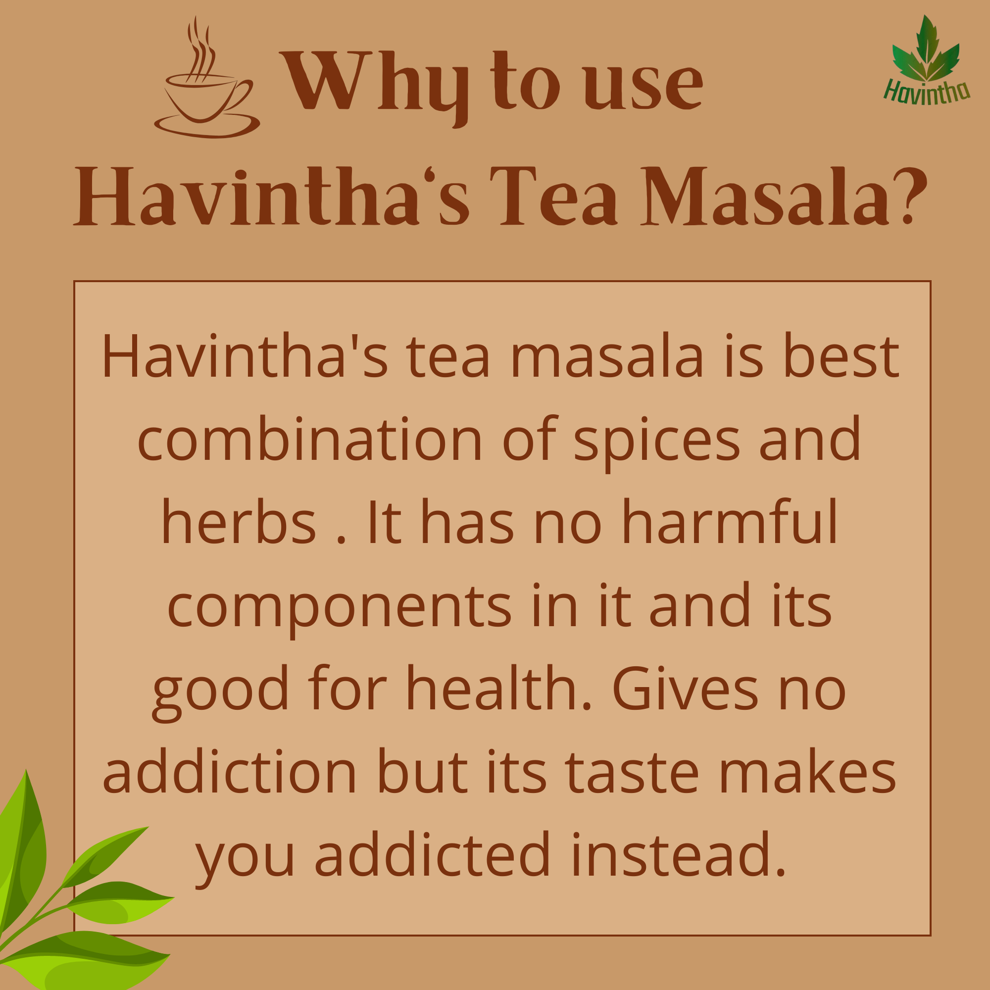 Havintha Natural Tea Masala Powder - 100 gms