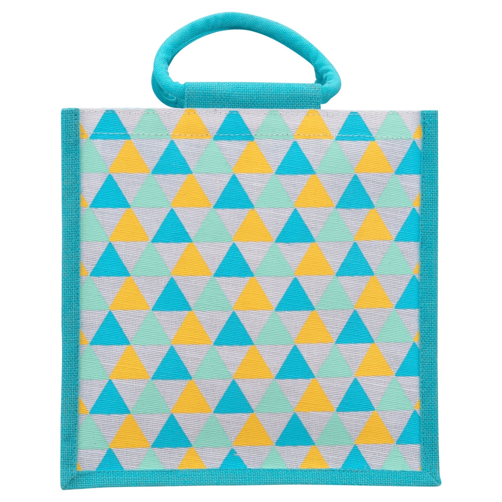 Jute Cottage Triangle Print Zipper Lunch Bag