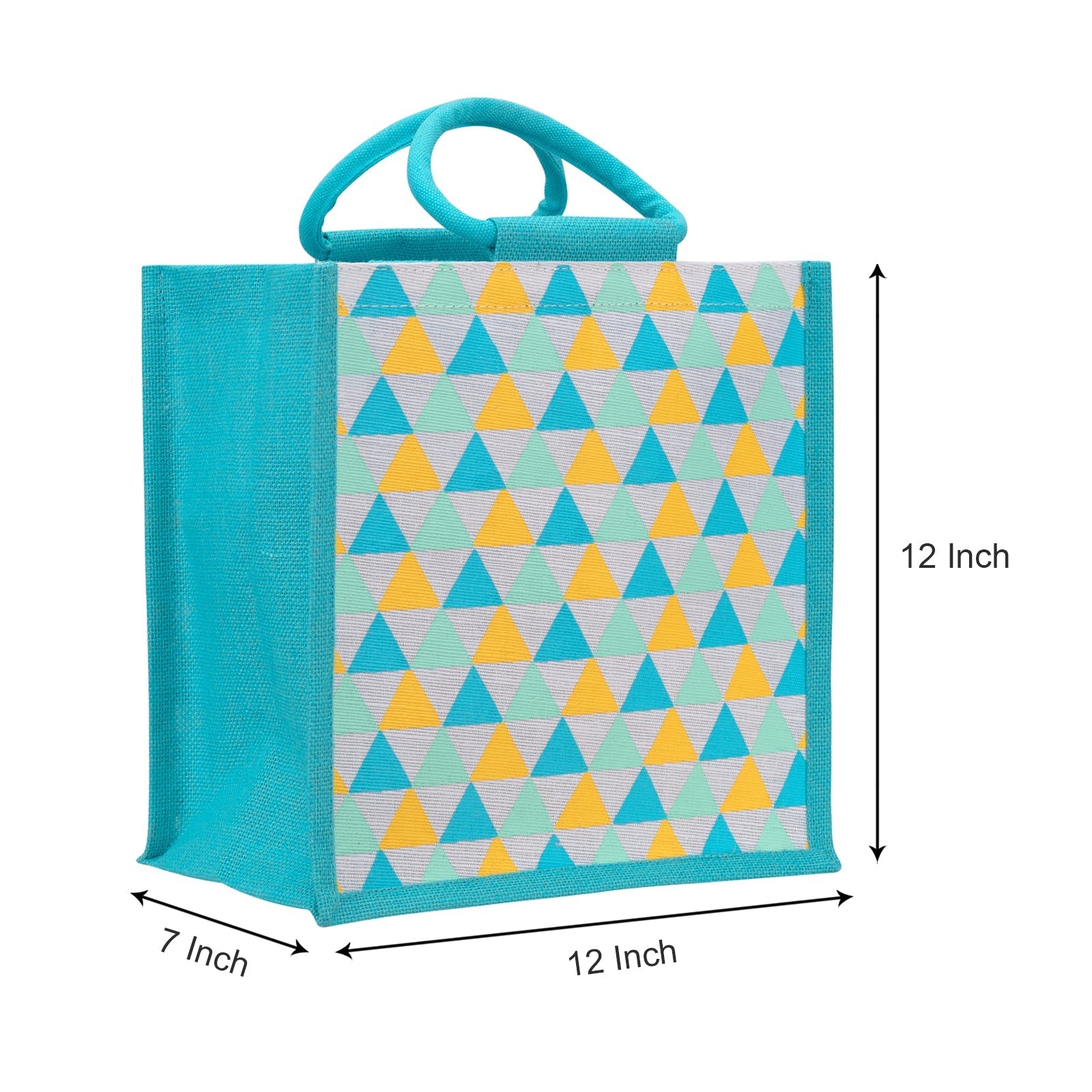 Jute Cottage Triangle Print Zipper Lunch Bag