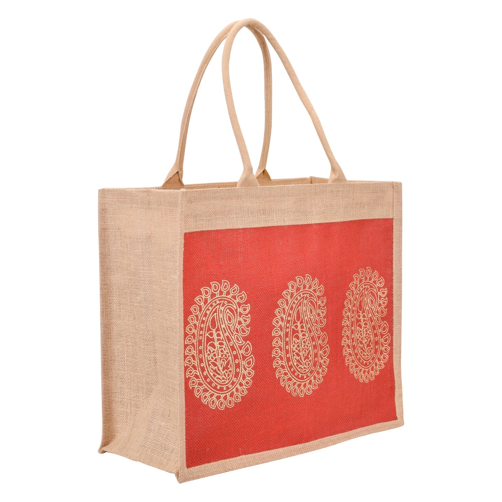 Jute Cottage 3 Mango Print Shopping Zipper 100% Genuine Jute