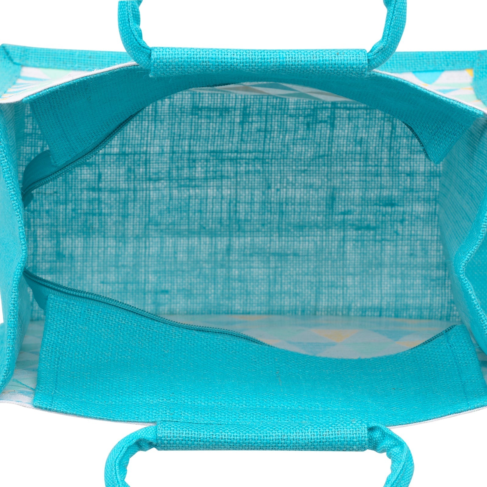 Jute Cottage Triangle Print Zipper Lunch Bag