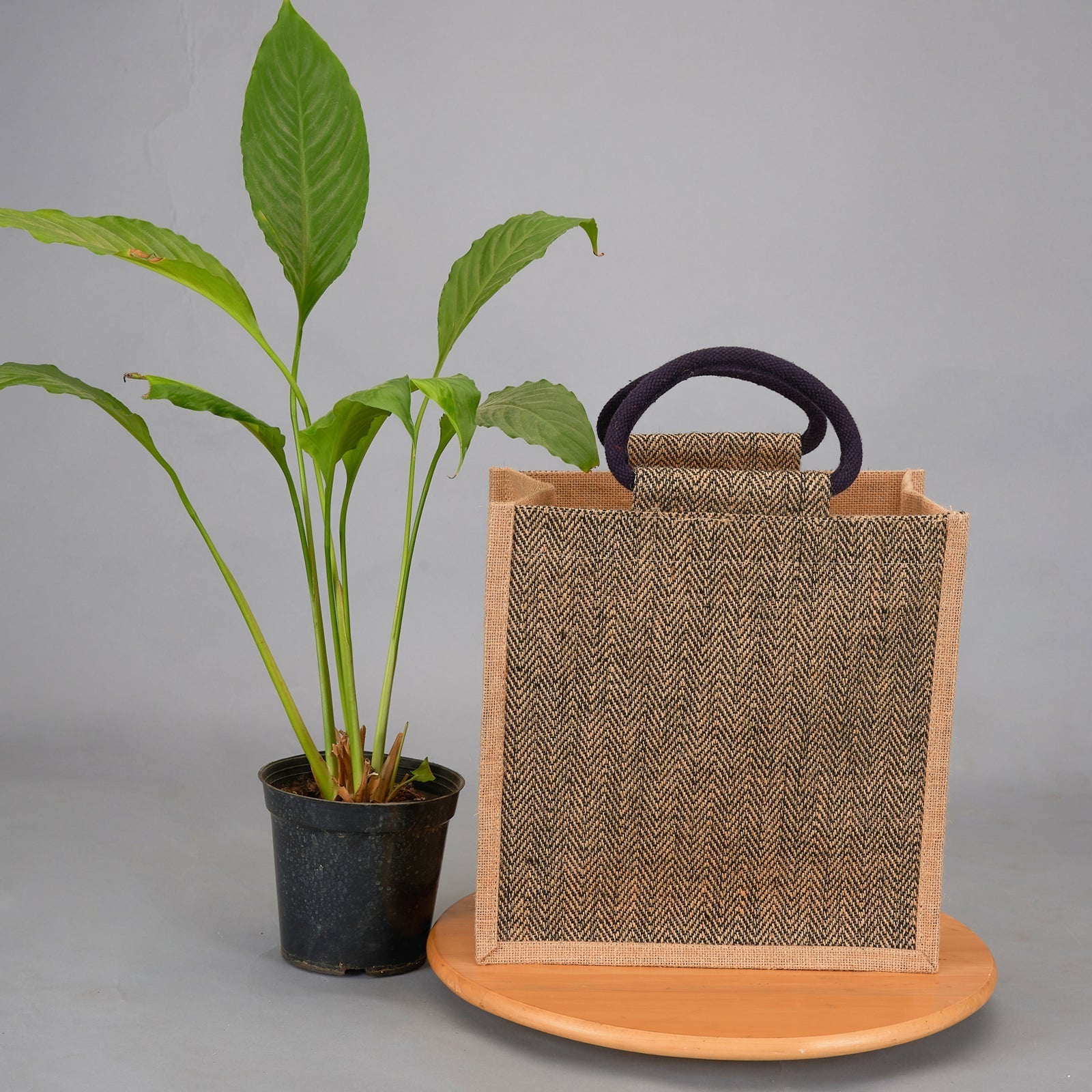 Jute Cottage Herringbone Jute Lunch Zipper
