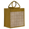 Jute Cottage Moroccan Print Zipper Lunch Bag 100% Genuine Jute