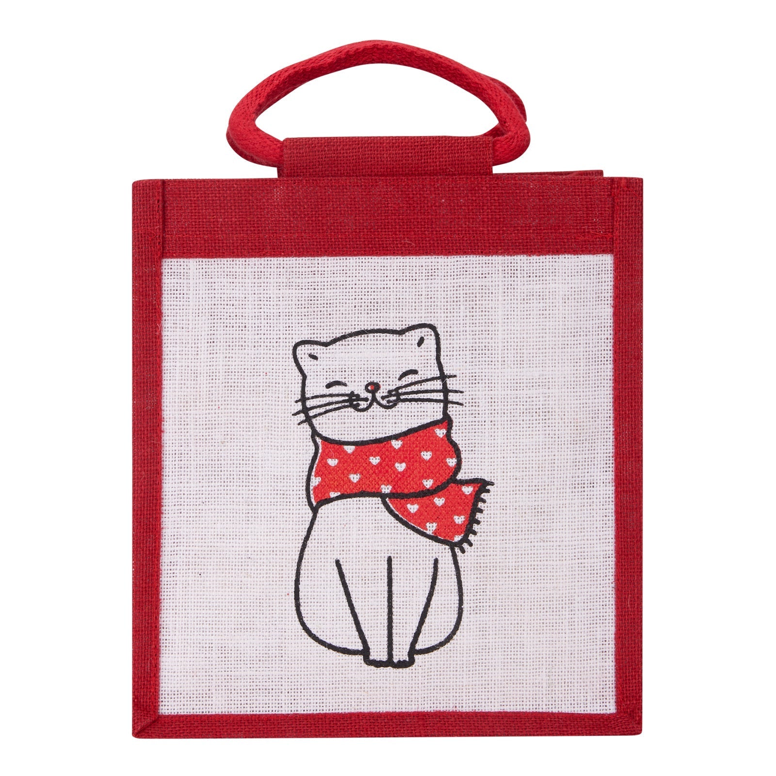 Jute Cottage Cat Print Zipper Lunch Bag