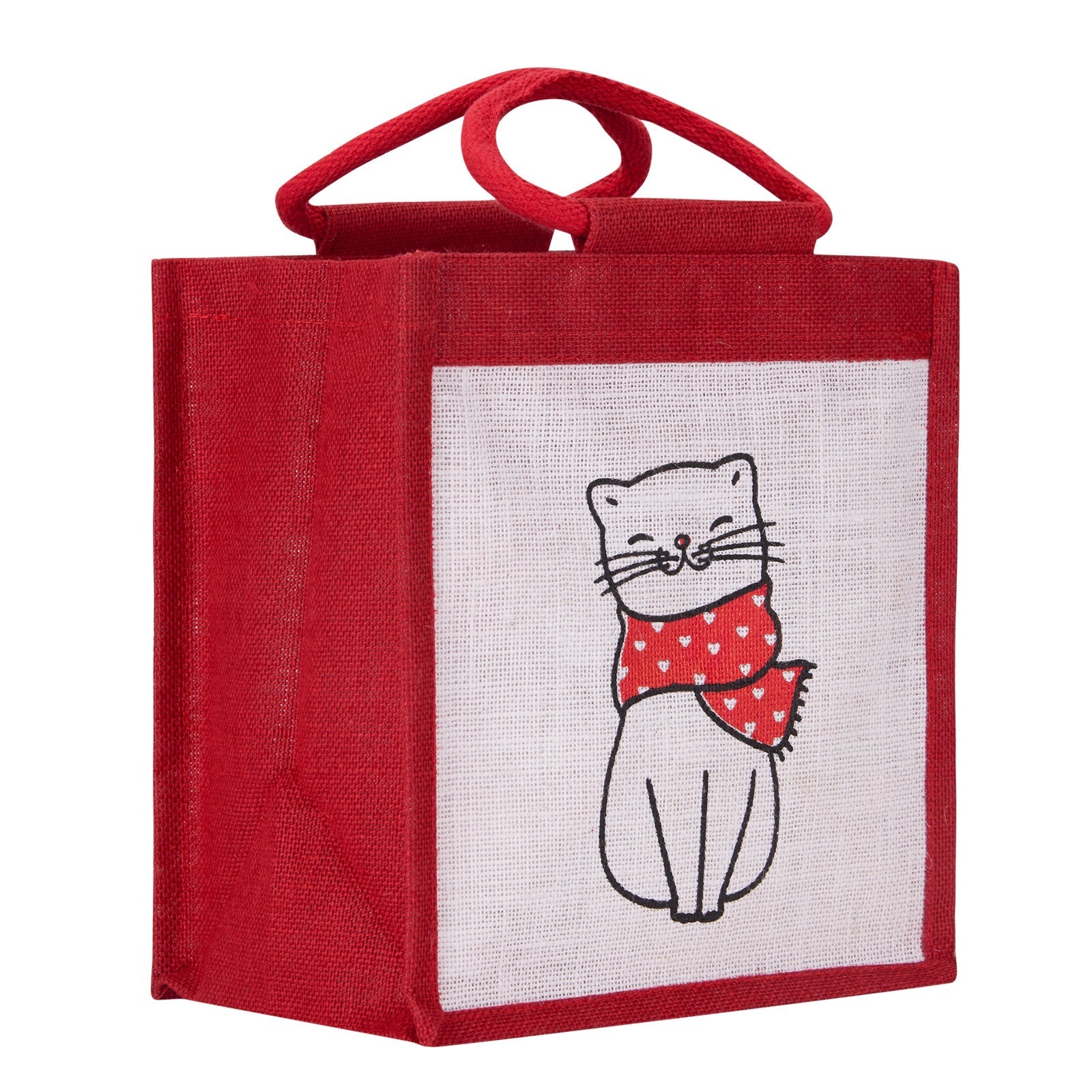 Jute Cottage Cat Print Zipper Lunch Bag