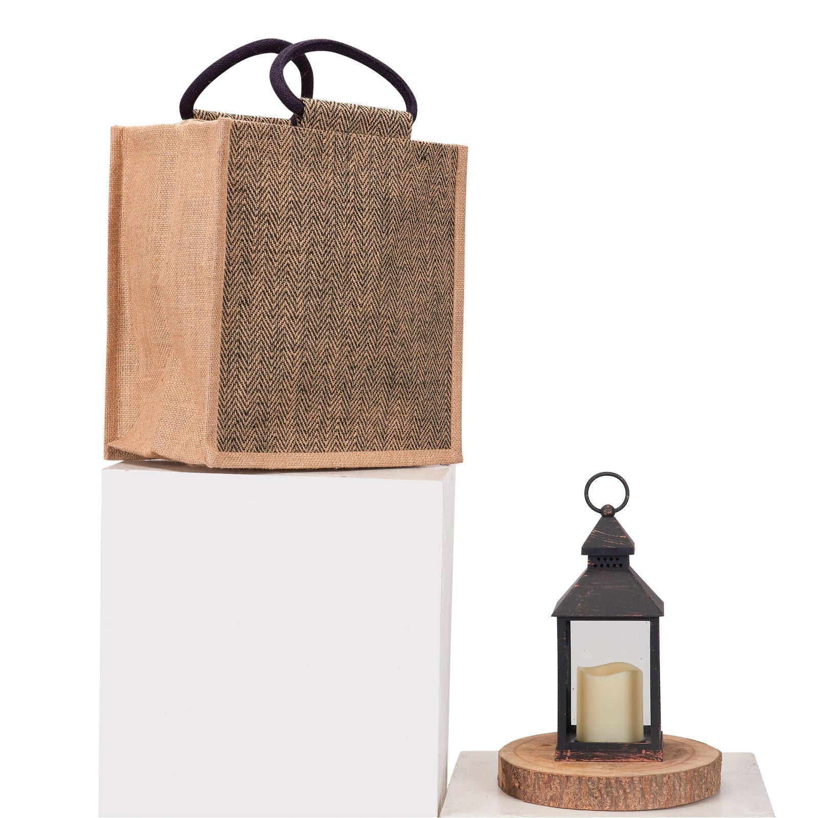 Jute Cottage Herringbone Jute Lunch Zipper
