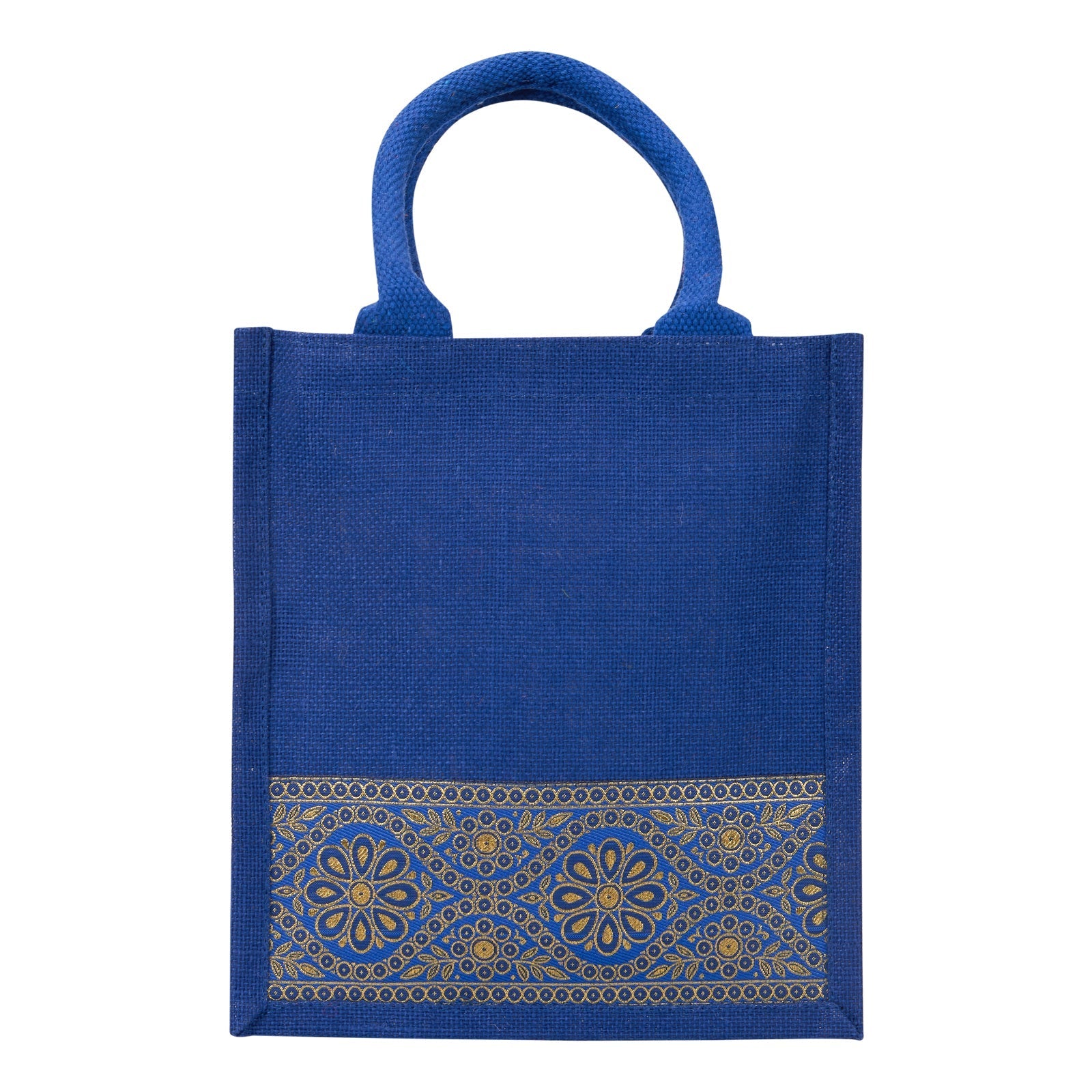 Jute Cottage Lace Zipper Lunch Bag 100% Genuine Jute