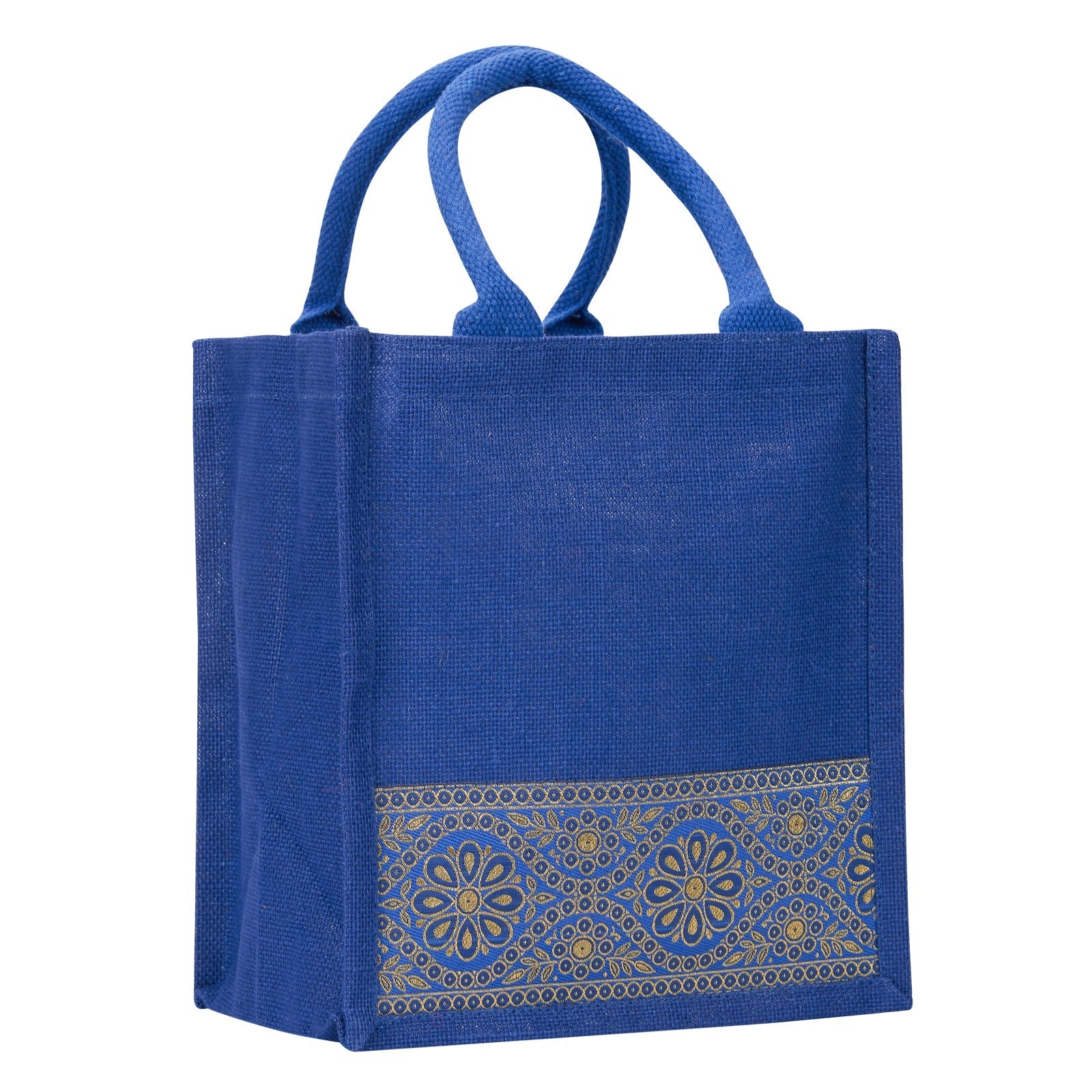 Jute Cottage Lace Zipper Lunch Bag 100% Genuine Jute