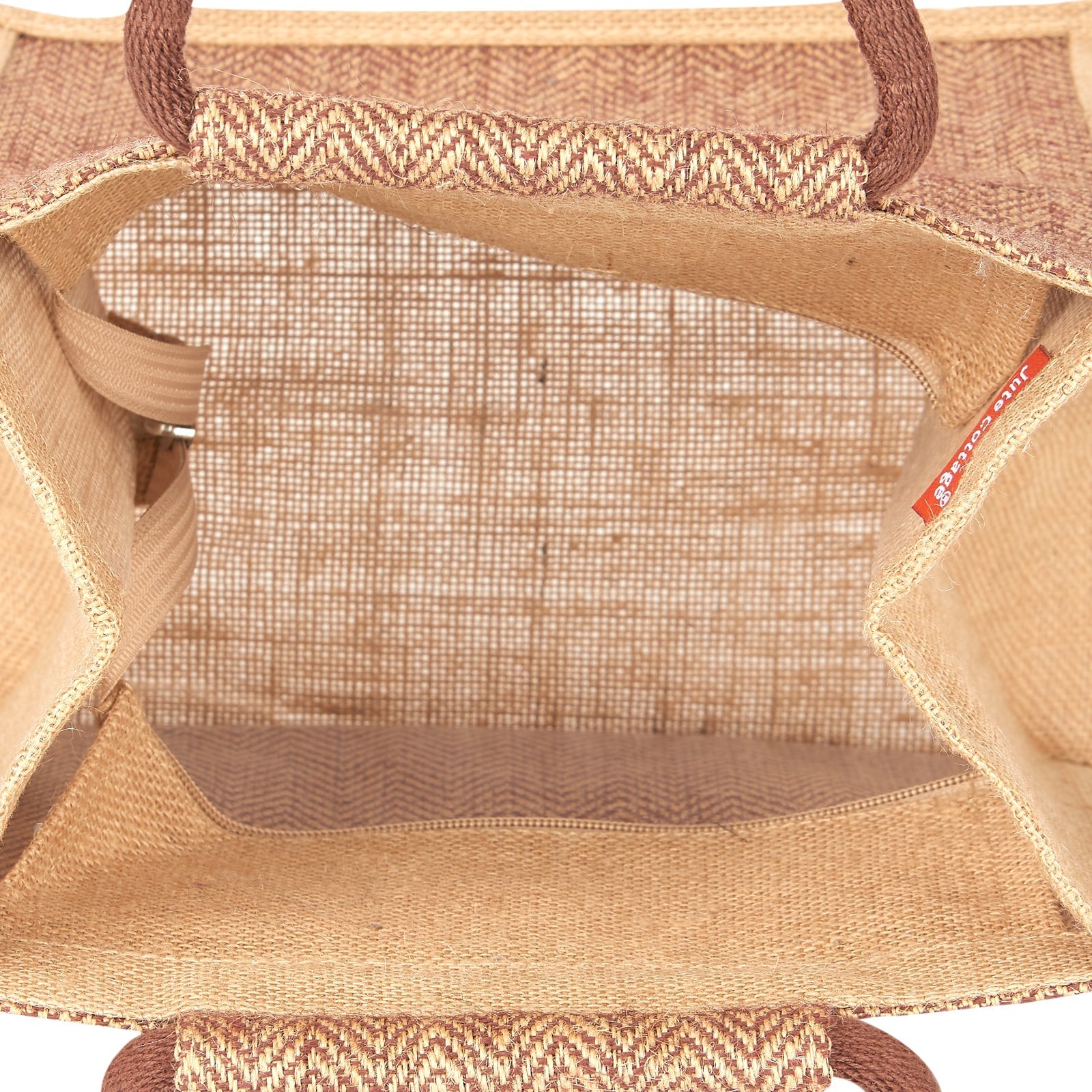Jute Cottage Herringbone Jute Lunch Zipper 100% Genuine Jute