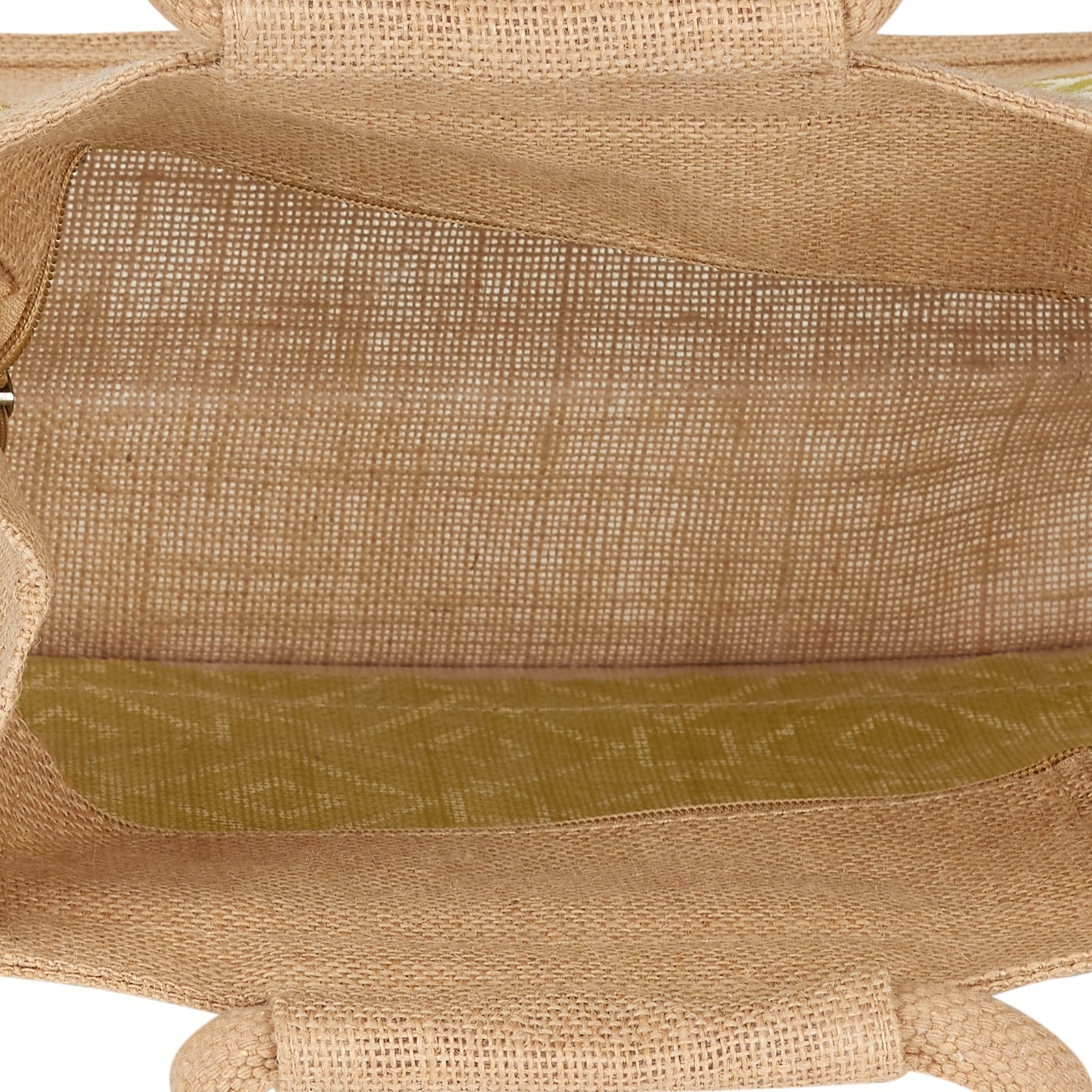 Jute Cottage Taper Zipper Lunch Bag 100% Genuine Jute