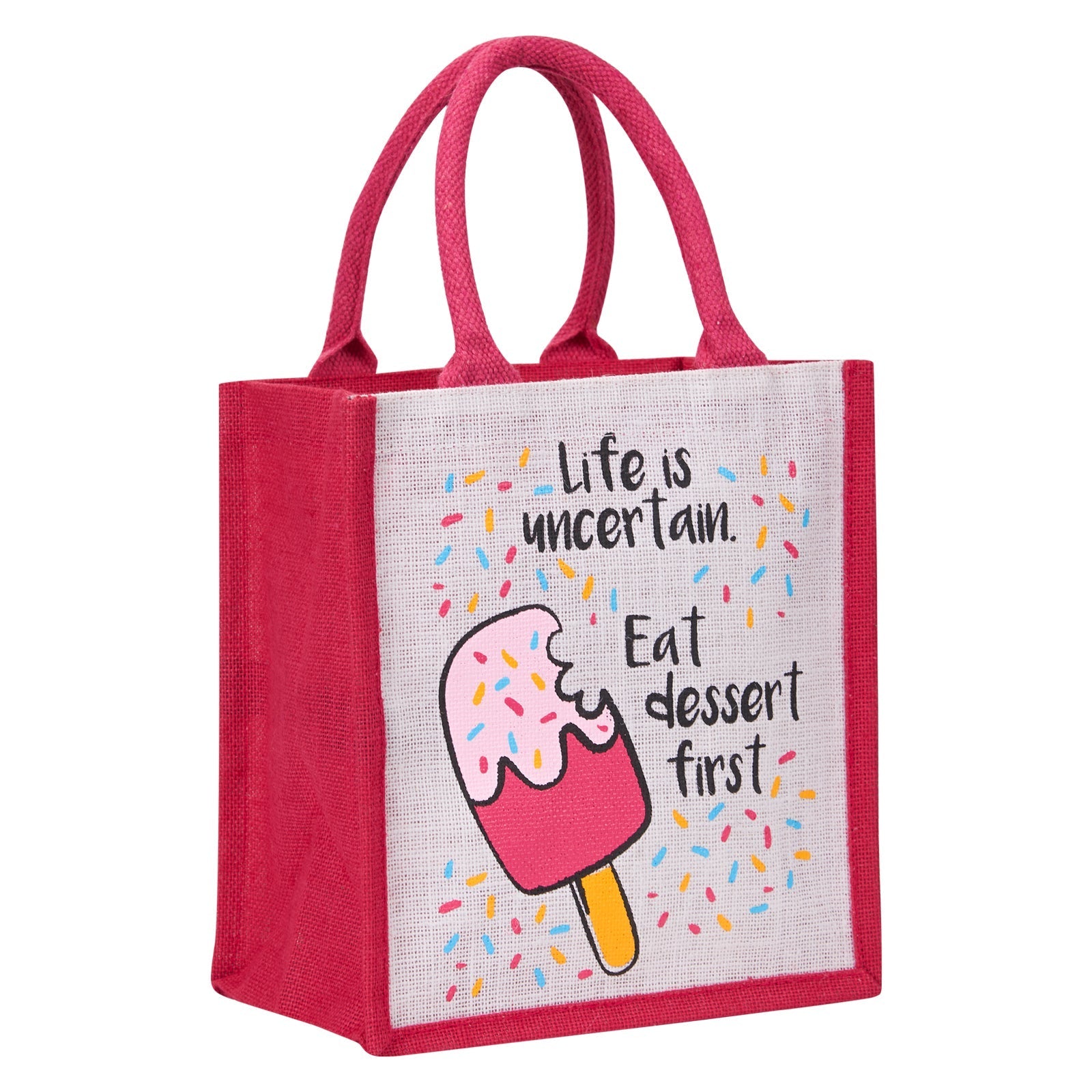 Jute Cottage Life Dessert Print Zipper Lunch Bag