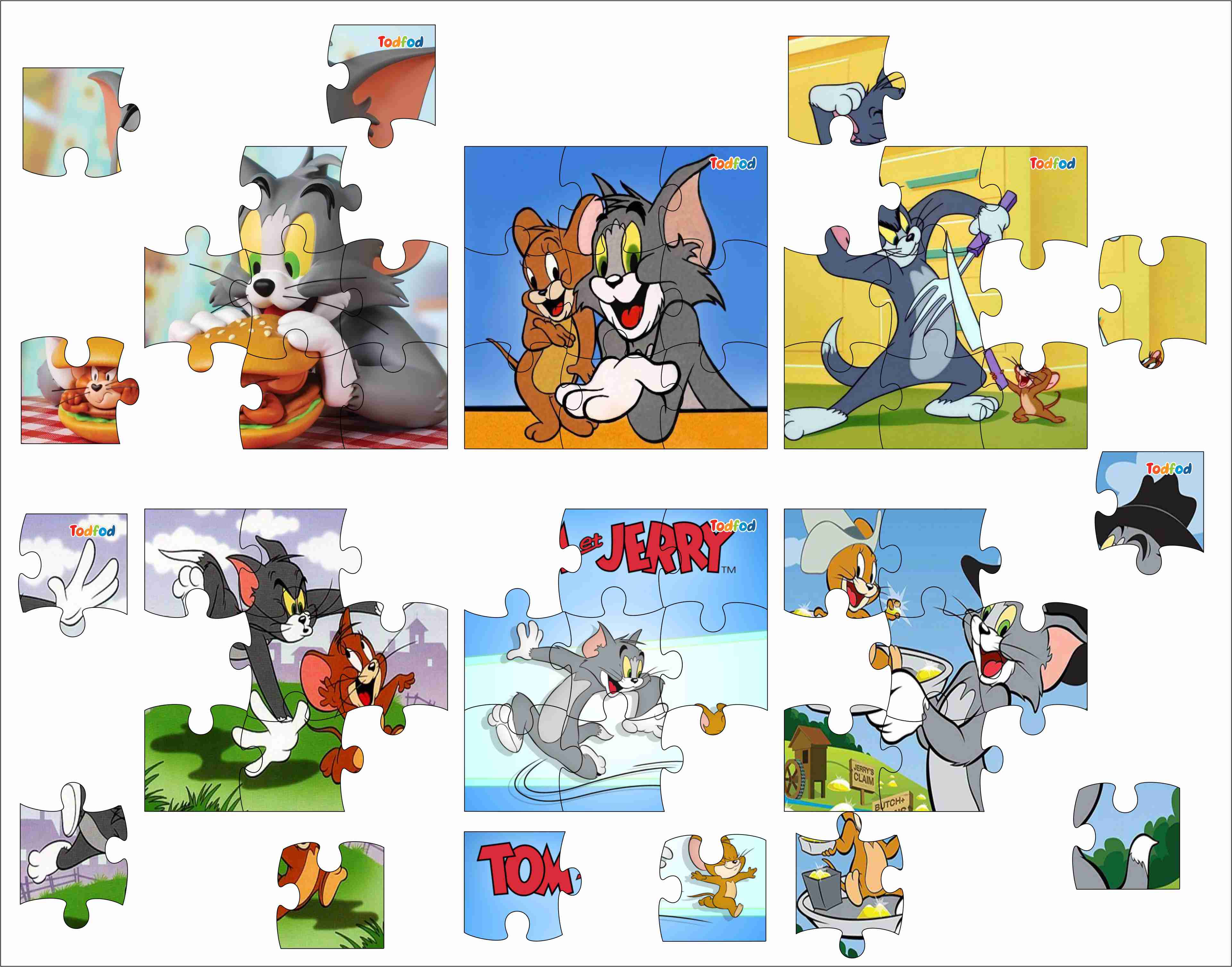 Wooden Jigsaw Puzzles - Tom & Jerry Anime Cartoon Characters