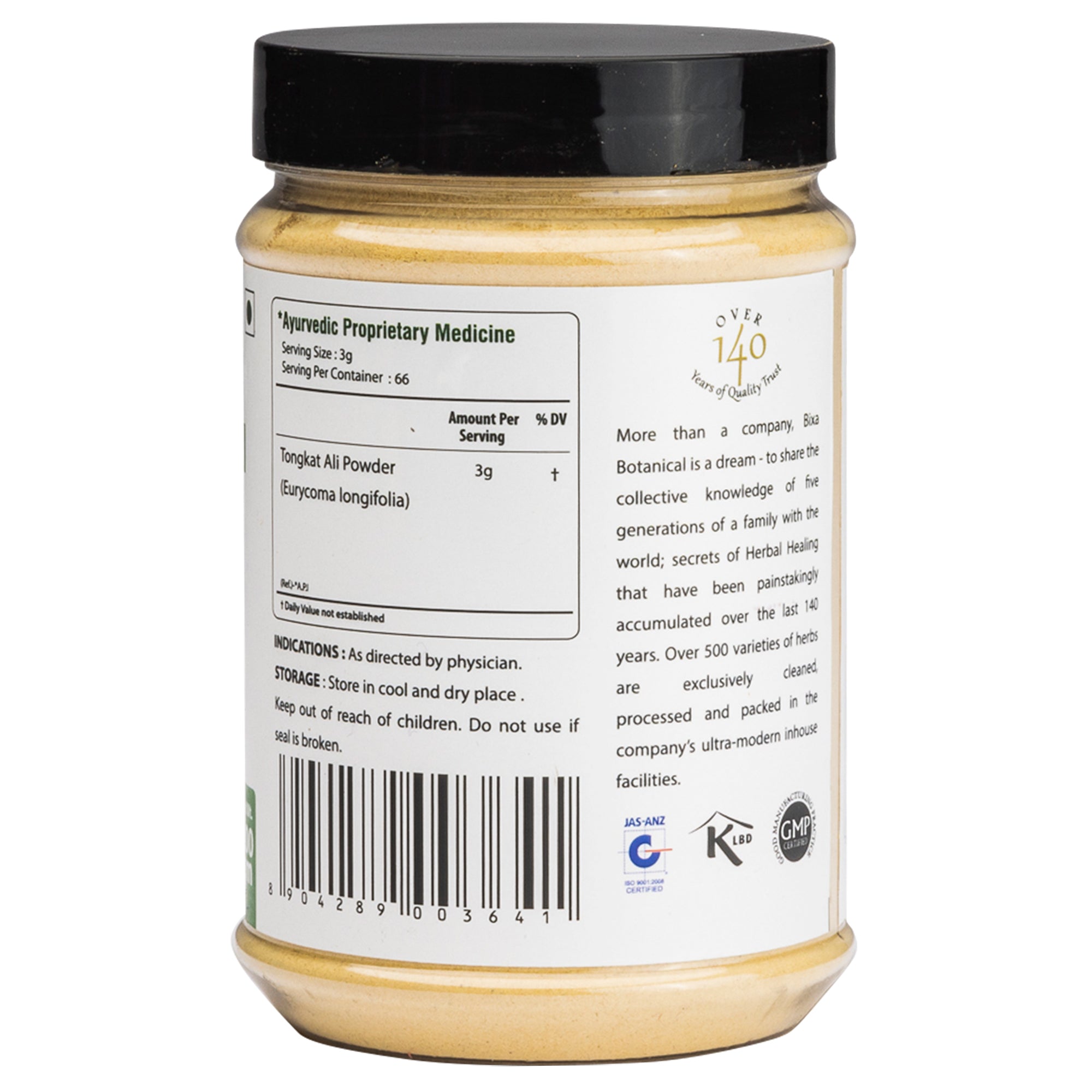 Bixa Botanical Tongkat ali Root Powder  Eurycoma longifolia