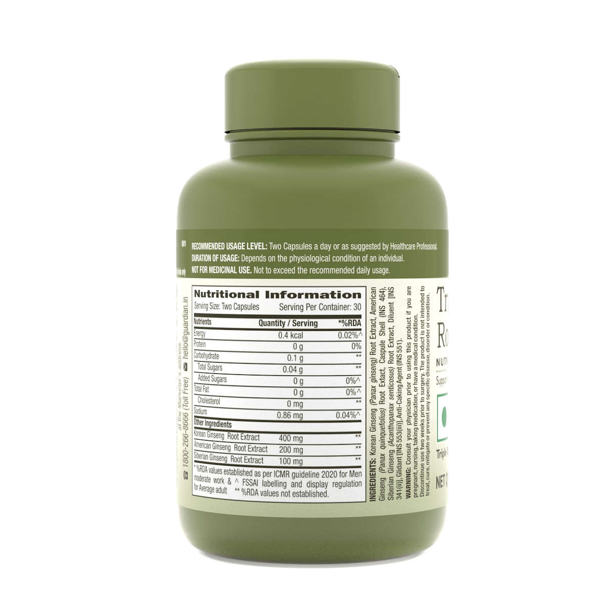 GNC Herbal Plus Triple Ginseng Root Boosts Sexual Energy & Vitality