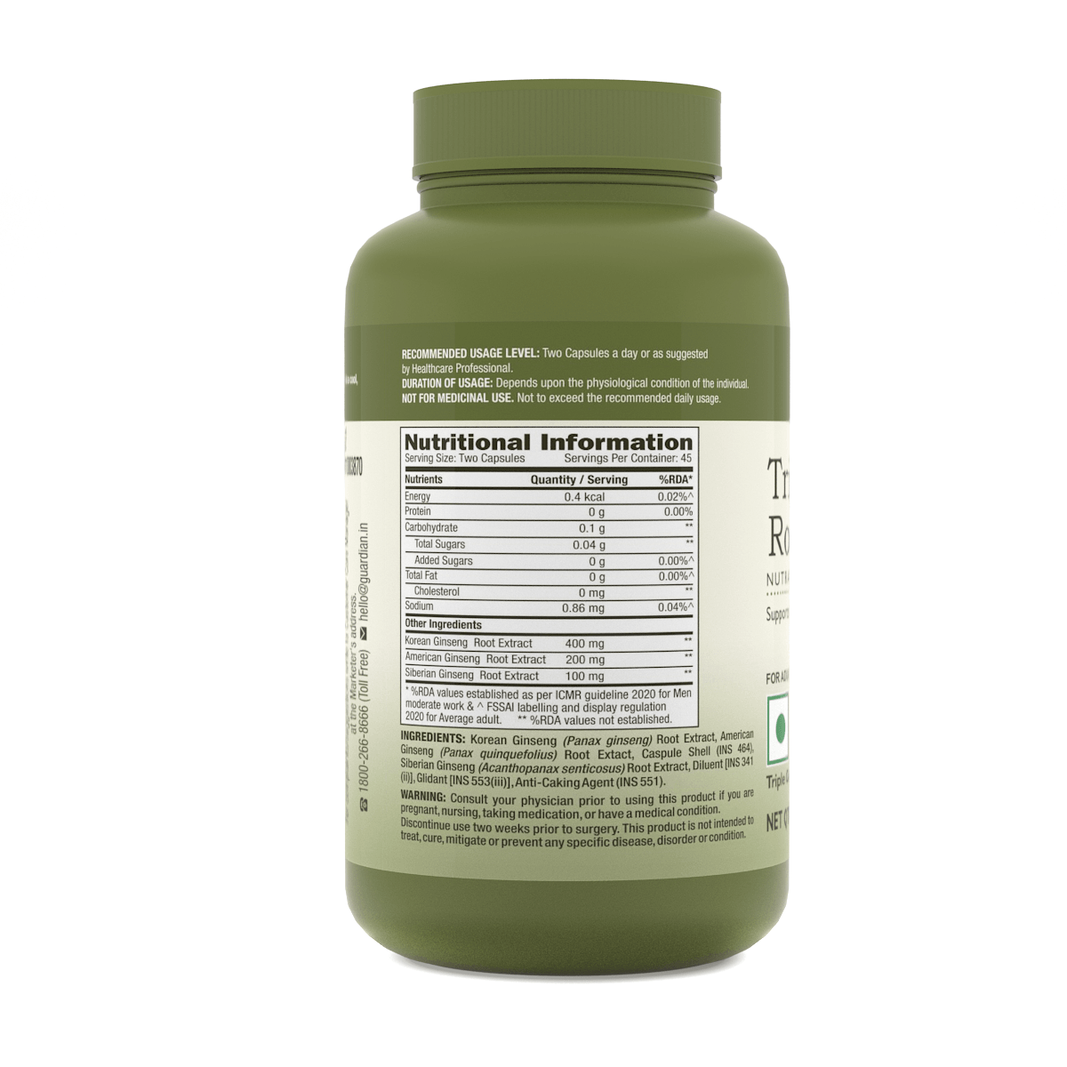 GNC Herbal Plus Triple Ginseng Root Boosts Sexual Energy & Vitality