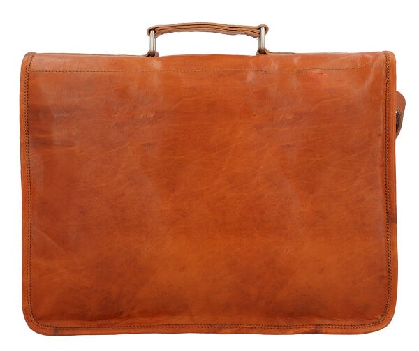 Craftshades – 11*15 Inch Single Pocket Double Strip Handcrafted Satchel goat Leather Bag | 100% Genuine Leather
