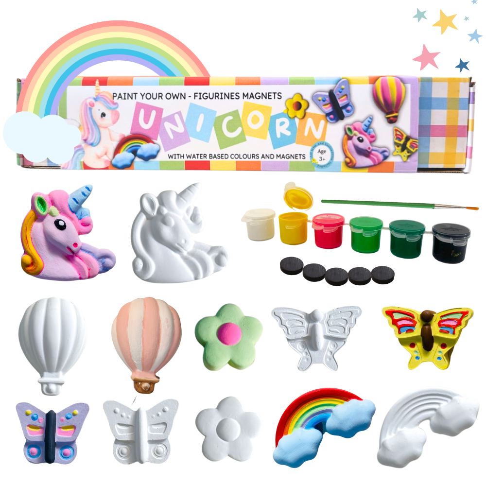 Paint Your Own unicorn Ceramic Magnets