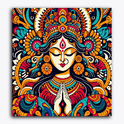 Multicolor Mataji Portrait