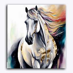 Paint Waint White Horse Running