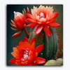 Paint Waint Red Flower on Cactus