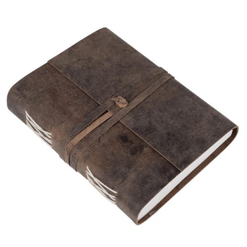 CraftShades – Leather Diary Antique Handmade Journal with Plain Paper for Men and Women, Gift for Raksha Bandhan as Art Sketchbook, Travel Diary and Notebooks to Write 6 x 8 Inch (Plain Paper)