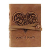 Craftshades – Leather Diary – Antique Handmade Leather Heart of Hearts Bound Notepad for Men and Women | 7x5 Inch | Camel Brown