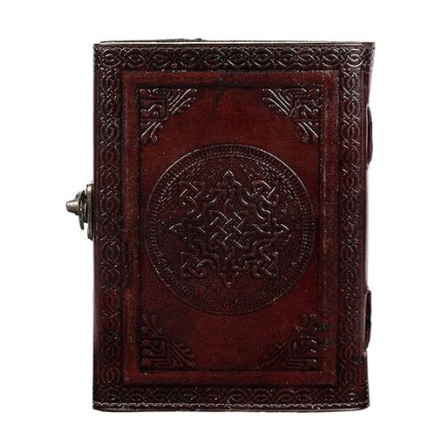 CraftShades- Handmade Leather Diary Embossed with Skull. Antique Lock Closure. Pefect for Artist Sketchbook, Scrapbook, Drawing, Writing etc. Brown Colour Size 5×7 inch (Skull)