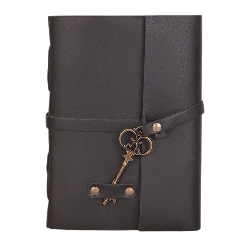 CraftShades – Leather Diary – Antique Handmade Leather Bound Notepad for Men and Women Unlined Paper, Travel Diary and Notebooks -7 x 5 Inches – (Black)
