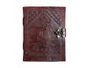 Craftshades – Metal Lock Brown Engraved Gautam Buddha Design 7.5 Inch Handcrafted Leather Journal | Diary 100 Page