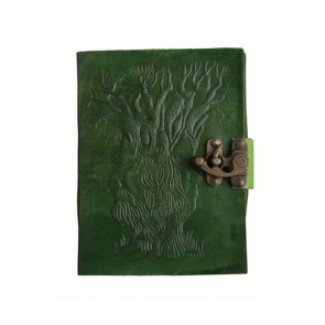 Craftshades – Metal Lock Dark Green Embossed Design 7″5 Handcrafted Leather Journal/Diary 200 page | 100% Genuine Leather