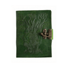 Craftshades – Metal Lock Dark Green Embossed Design 7.5 Inch Handcrafted Leather Journal | Diary 200 Page