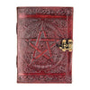Craftshades - Handmade Leather Diary Embossed With Star, Journey & Double Wolf Diary With Antique Lock for Artist | 5.7 Inch