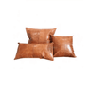 Craftshades Goat Leather Pillow Cover for Sofa Cushion Case | Light Brown | Pack of 1