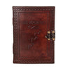 Craftshades- Handmade Leather Diary Embossed With Star, Journey & Double Wolf Diary With Antique Lock 5.7 Inch | the Journey