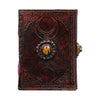 Craftshades – Leather Diary for Men & Women With Semi Precious Stone & Antique Buckle Lock | 5×7 Inch | Brown