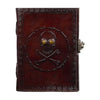 Craftshades- Handmade Leather Diary Embossed With Skull Antique Lock Closure Pefect for Artist | Brown Colour | 5×7 Inch Skull