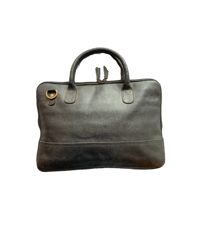 Black color leather buffalo Laptop Bag