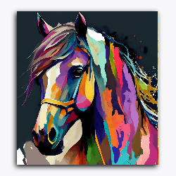Paint Waint Horse Colorful Abstract Portrait