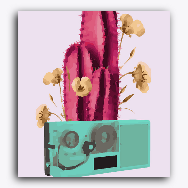 Paint Waint Abstract Pink Cactus