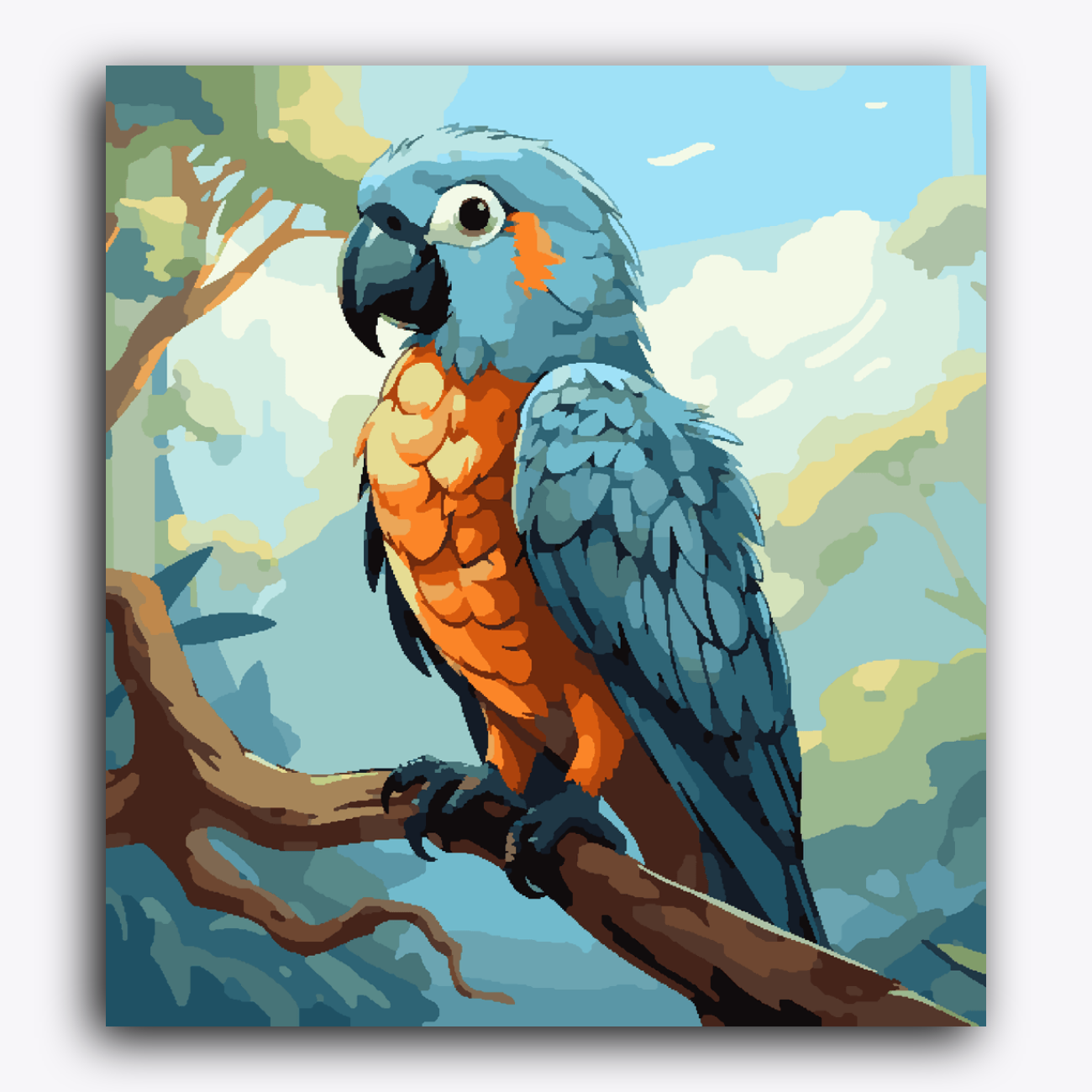 Cute Blue Parrot