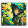 Paint Waint Green Girl with Parrot