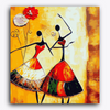 Paint Waint Girl Dancing Abstract Art Golden Paint Strokes