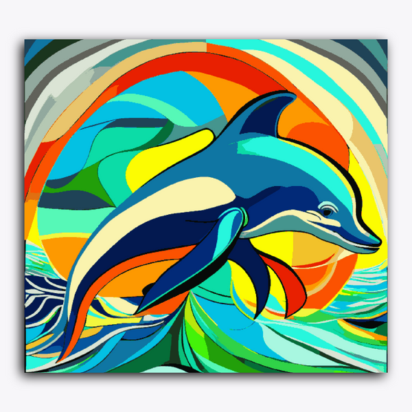 Paint Waint Dolphin with Colourful Strokes