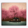Paint Waint House Boat Pink Trees