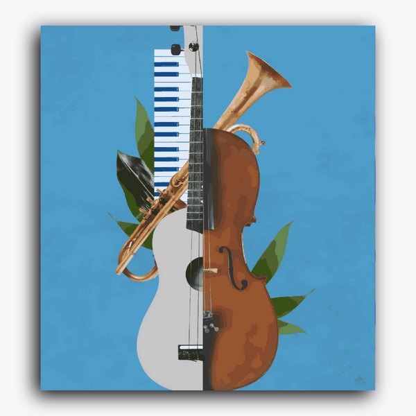 Paint Waint Power Music Collage Concept