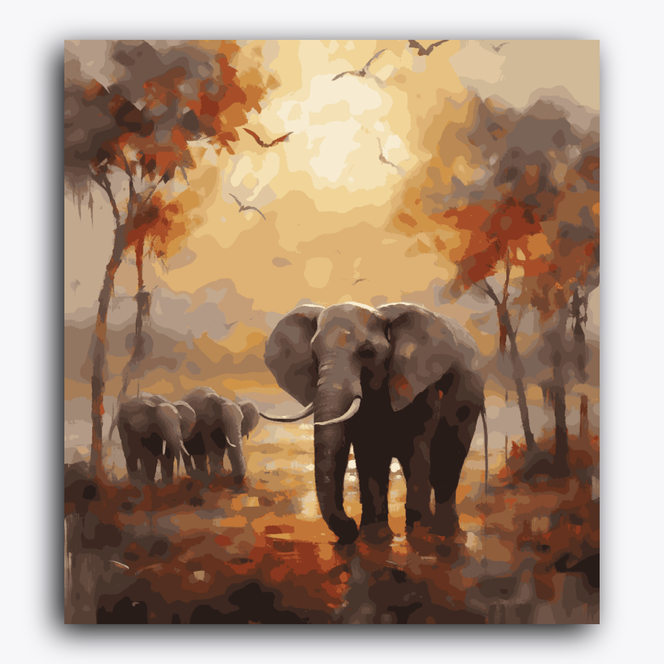 Three Elephants in the Forest