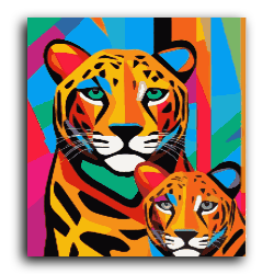 Colorful tiger and Cub