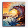 Paint Waint Sunset Sea Wave Abstract