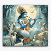 Paint Waint Shree Krishna in Between Cows