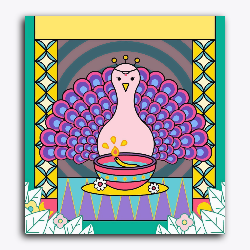 Peacock Lucky Modern Portrait